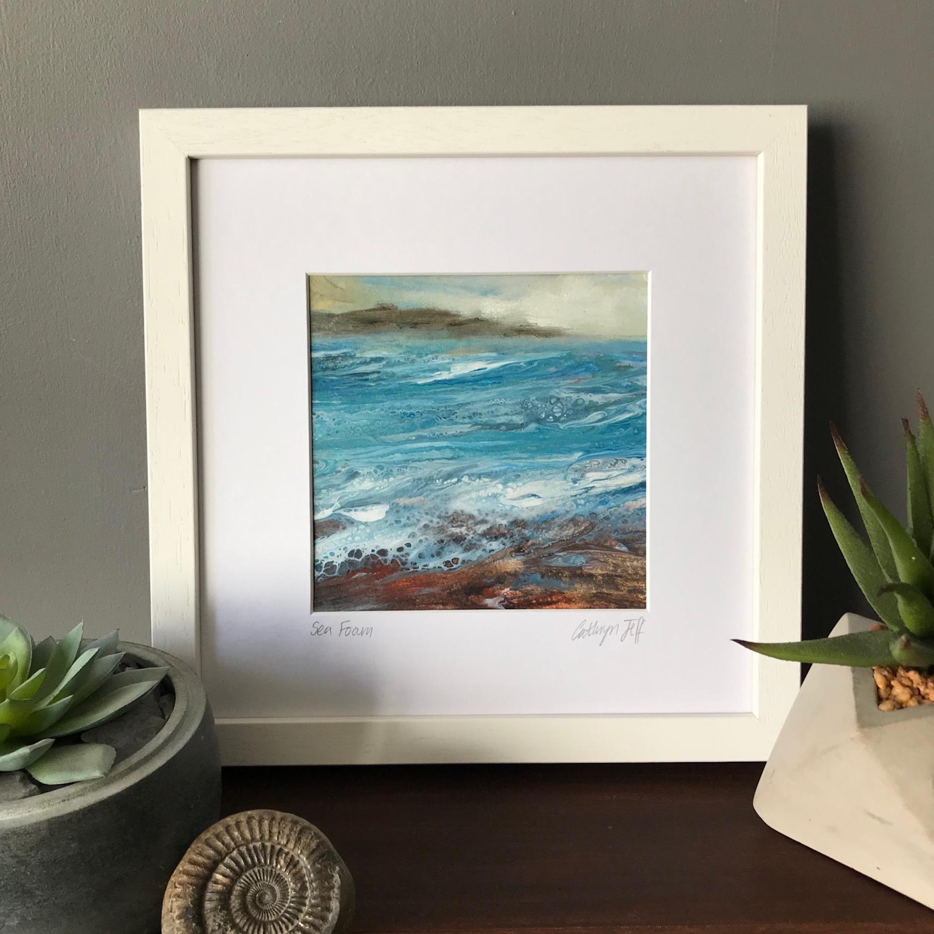 Cathryn Jeff, Sea Foam, Original Affordable Contemporary Art, Seascape Painting (peinture de paysage marin) en vente 1