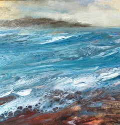 Cathryn Jeff, Espuma de mar, Arte original contemporáneo asequible, Pintura de paisaje marino