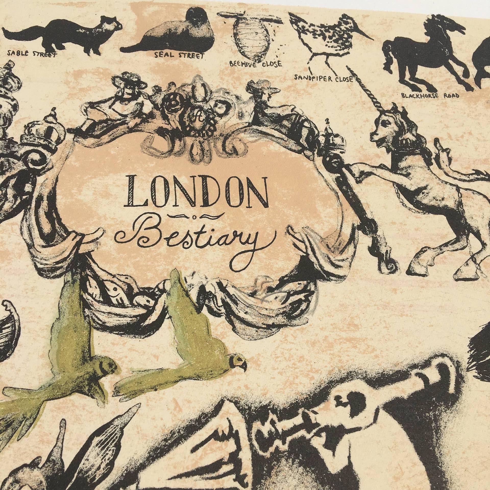 Mychael Barratt, London Bestiary, Animal Art, Illustrated Cityscape, Happy Art For Sale 3