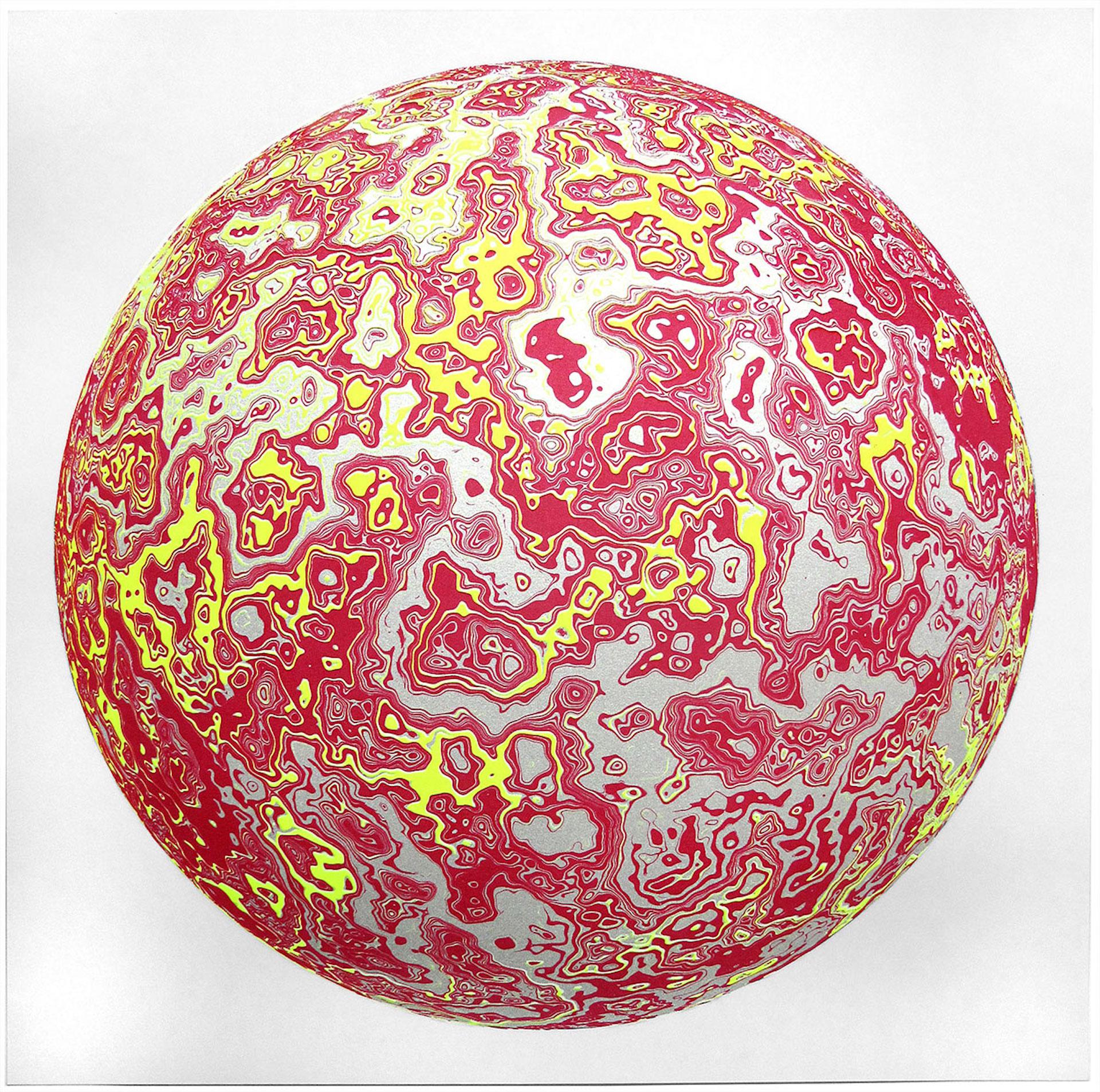 Chris Keegan  Abstract Print - Chris Keegan, Sphere, Space Art, Geomtric Art, Bright Affordable Art