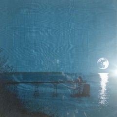 Anna Harley, Vigilancia Nocturna, Impresión Minimalista Contemporánea, Arte Nocturno Paisajista