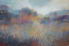 Jo Jenkins, Il mondo delle ombre, dipinto originale di paesaggio semi-astratto