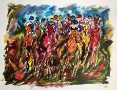 Garth Bayley, Full on Gallop, Original Impressionist Horse Painting, Equine Art
