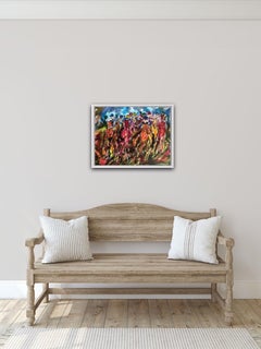 Garth Bayley, « Full on Gallop », peinture impressionniste originale de cheval, art d'équitation