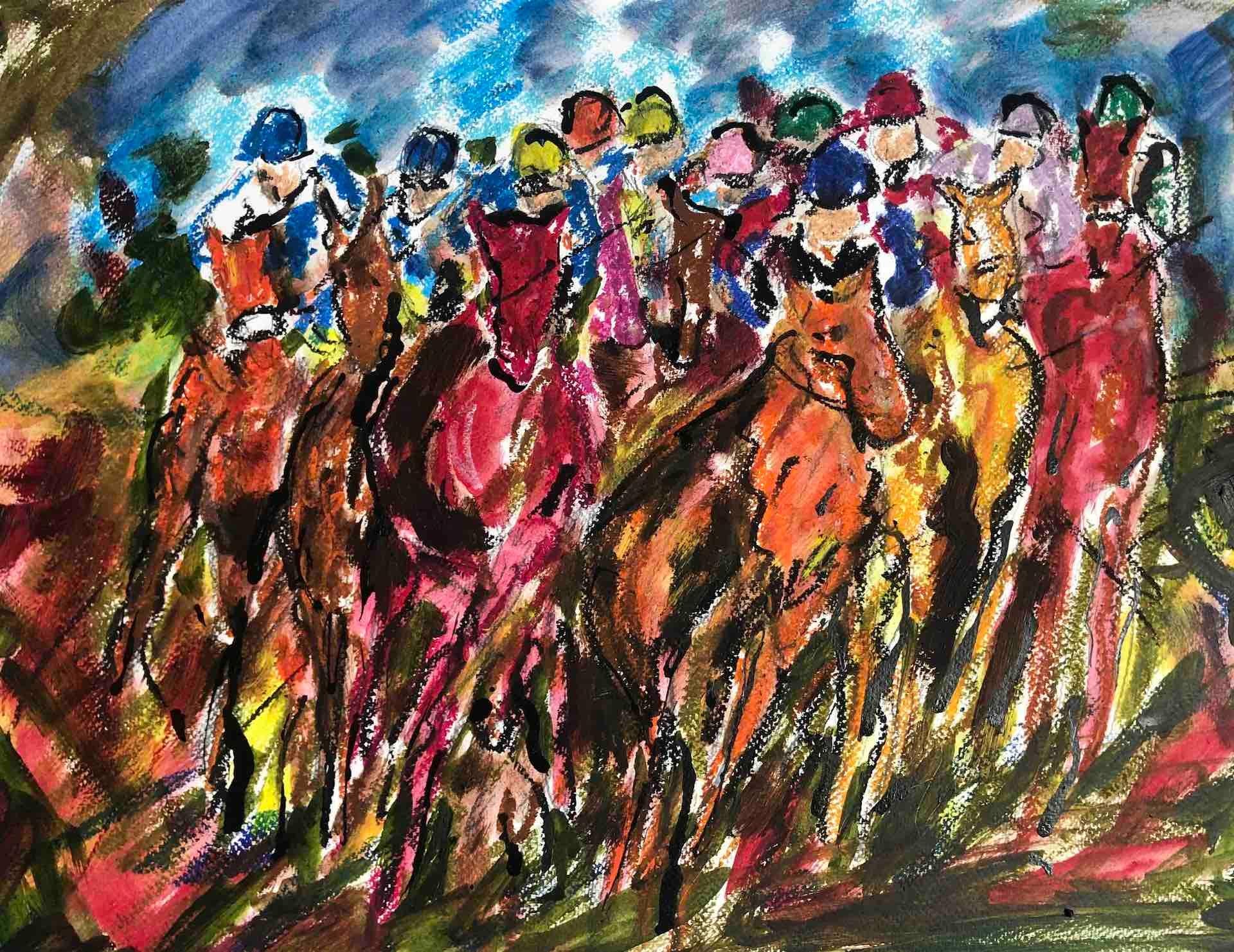 Garth Bayley, Full on Gallop, Original Impressionist Horse Painting, Equine Art For Sale 1
