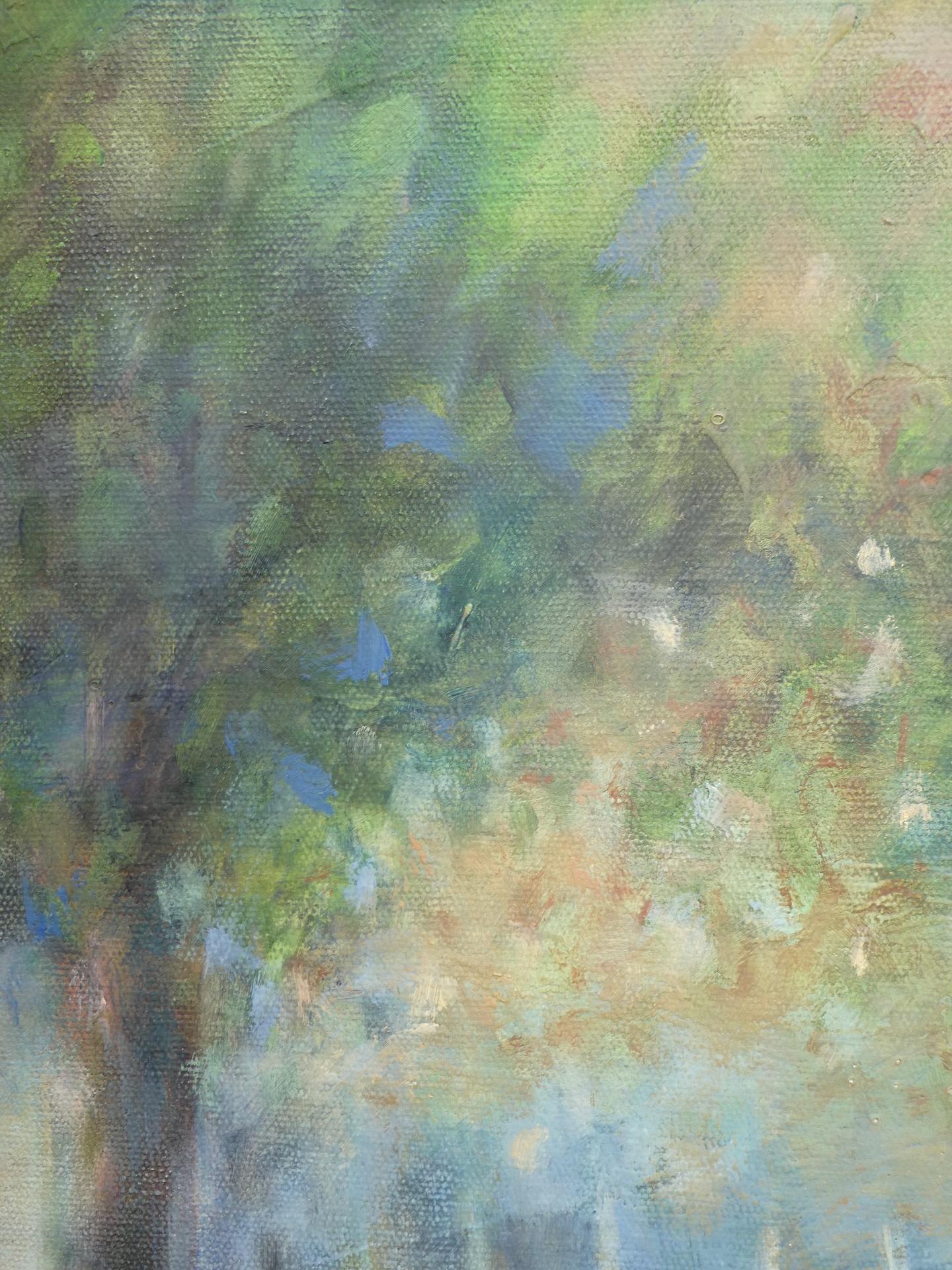 Jo Jenkins, Close Up on Sibton Park, peinture impressionniste originale, Happy Art en vente 4