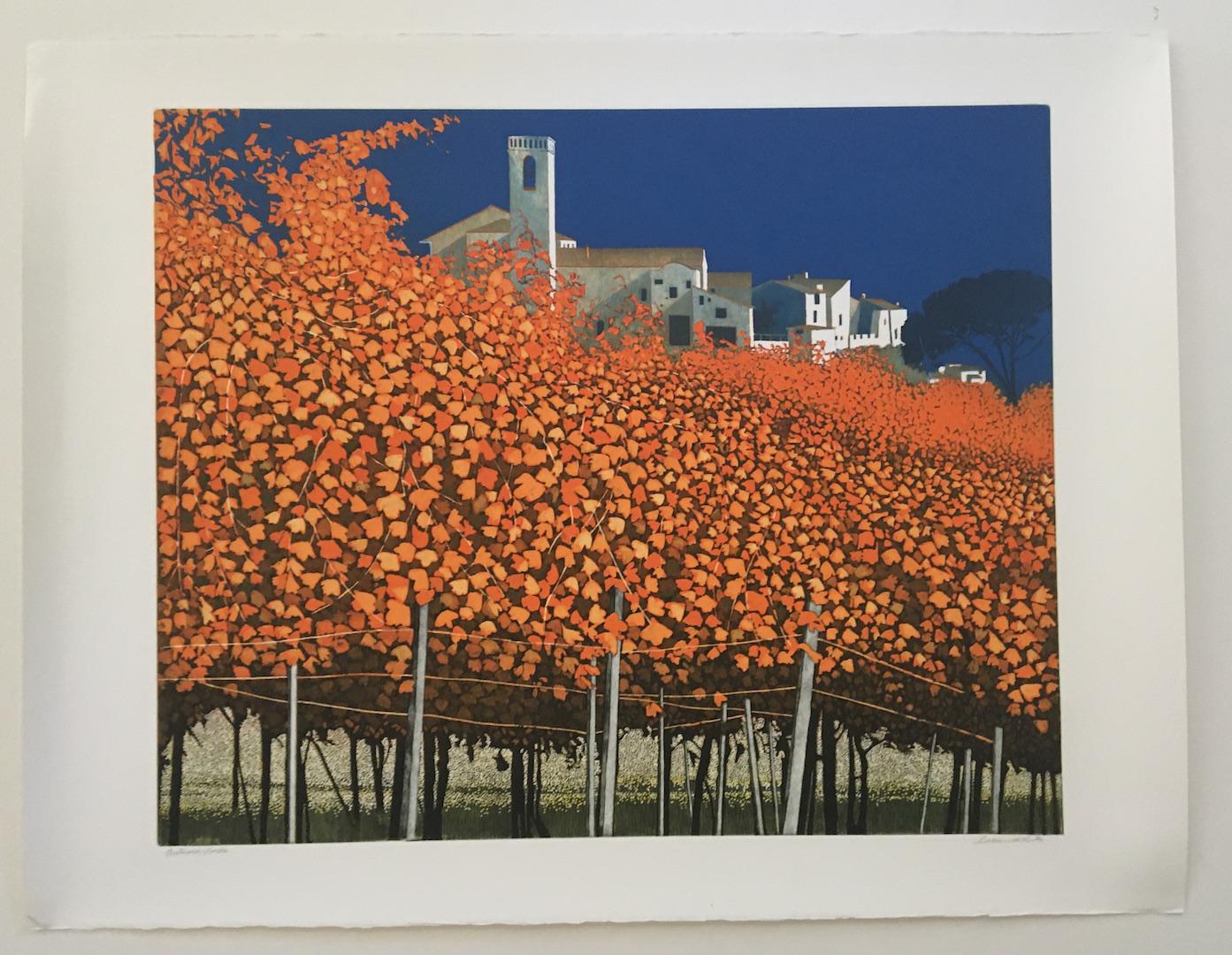 Phil Greenwood, vignes d'automne, art d'automne, art de paysage en vente 2