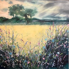 Adele Riley, Meadow Confetti, Original Landscape Painting, Affordable Art