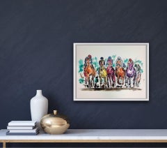 Garth Bayley, Thunder, Original Equine-Gemälde, zeitgenössische Tiersport-Kunst