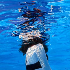 Amy Devlin, Underneath, Original Figurative Art, Underwater Painting 