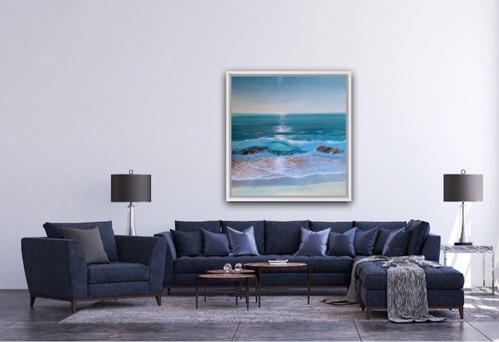 Carolyn Tryer, Olas danzantes, Pintura brillante de paisaje marino contemporáneo 3