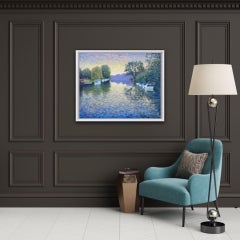 Lee Tiller, Swansong - Streatley on Thames, Original Impressionist Landscape Art