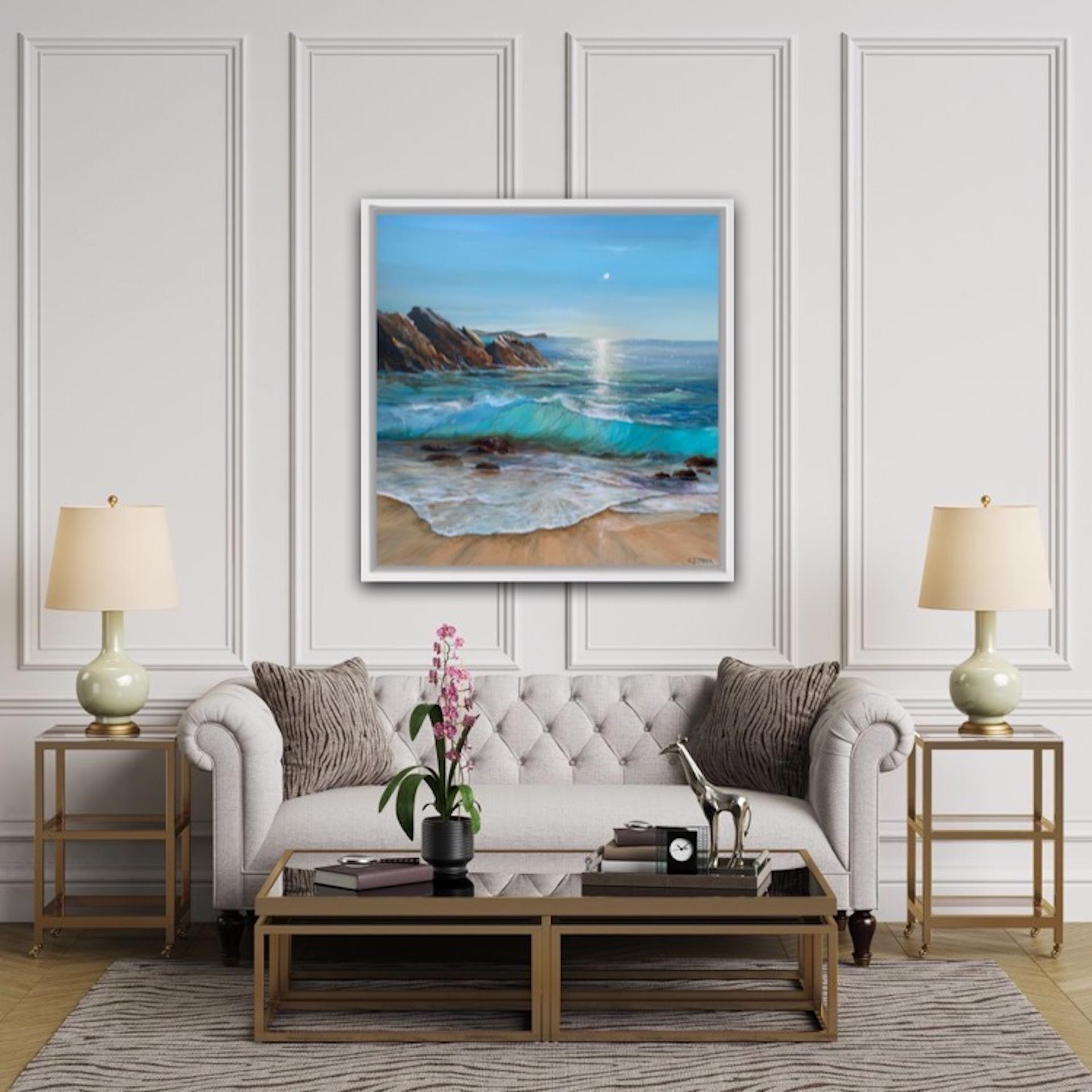 Carolyn Tyrer
Memories are made by the Sea
Contemporary Realist Seascape Painting
Acrylic Paint on Canvas
Canvas Size: H 80cm x W 80cm
Sold Unframed
Please note that insitu images are purely an indication of how a piece may look

Memories are made