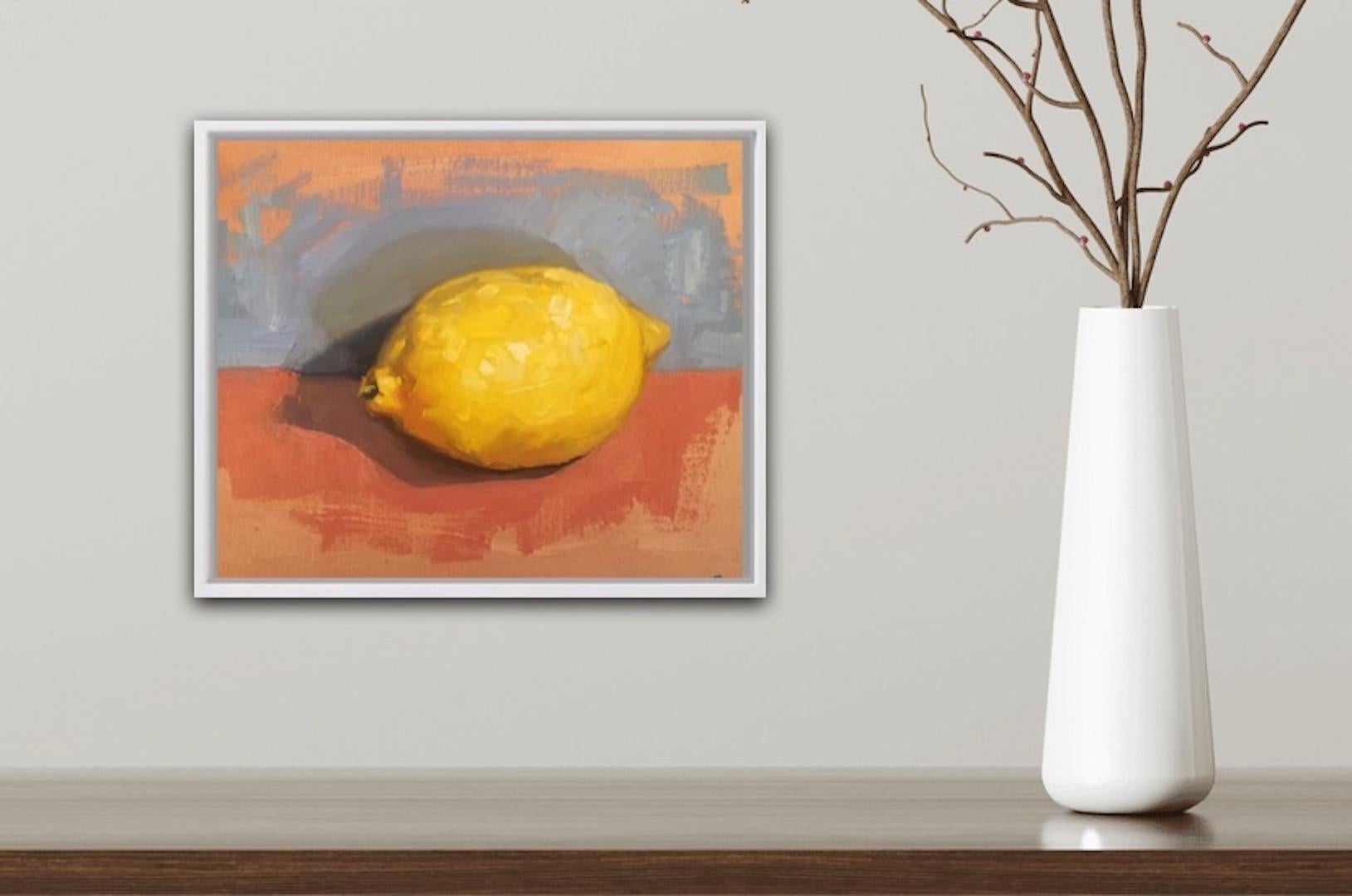 Benedict Flanagan
Lemon
Original Still Life Painting
Oil Paint on Board
Board Size: H 20cm x W 25cm x D 0.5cm
Sold Unframed
Please note that in situ images are purely an indication of how a piece may look.

Lemon is a still life painting by Benedict