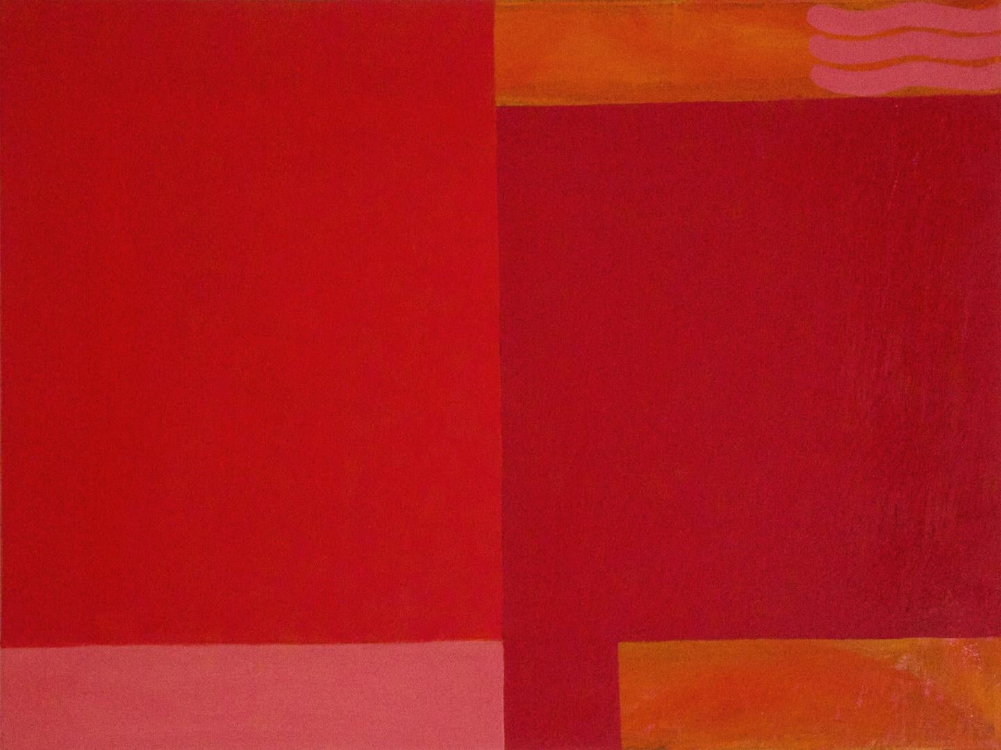 Christo Sharpe, Double Reds, Original Oil Painting, Abstract Art