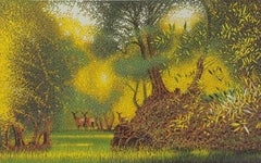 Mark A Pearce, Oliveto con cervi, Arte del paesaggio, Arte accessibile online