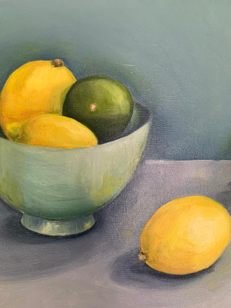 Jonquil Williamson, Lemons and Limes with Bowl, Affordable Art, Still Life Art 4