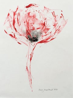 Mary Knowland, Poppy 15, Monoprint Unique Print, Affordable Art, Art Online