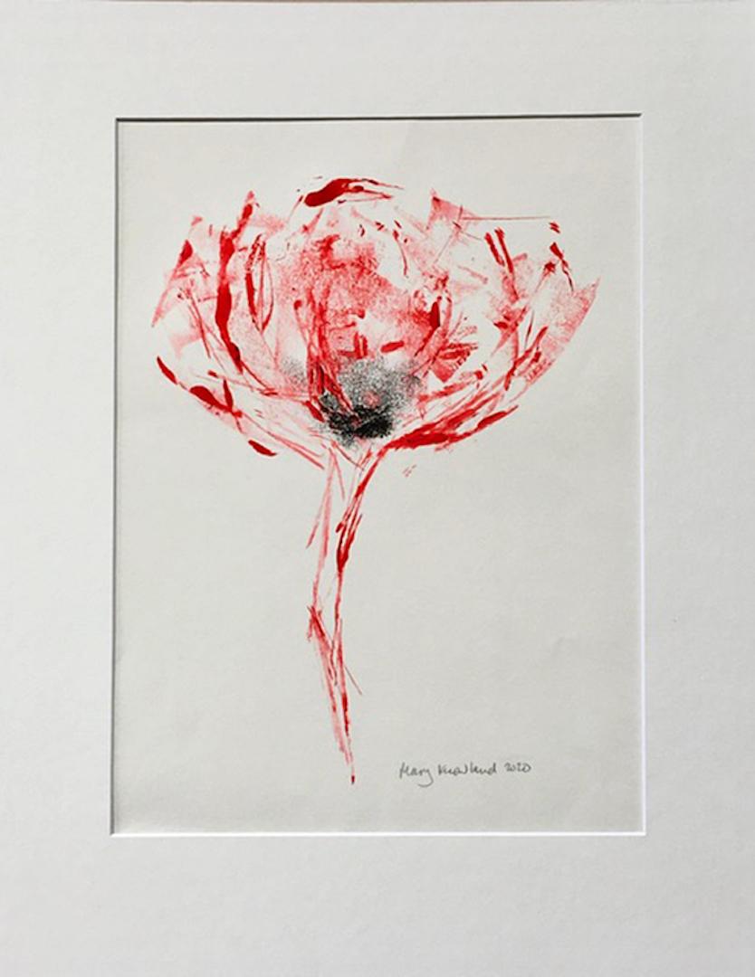 Mary Knowland, Poppy 15, Monoprint Unique Print, Affordable Art, Art Online For Sale 3