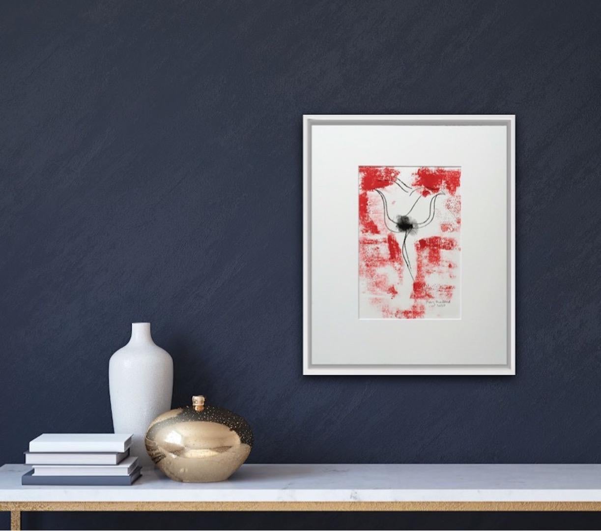 Mary Knowland, Papavero 16, Monoprint,  Stampa unica, arte a prezzi accessibili in vendita 2