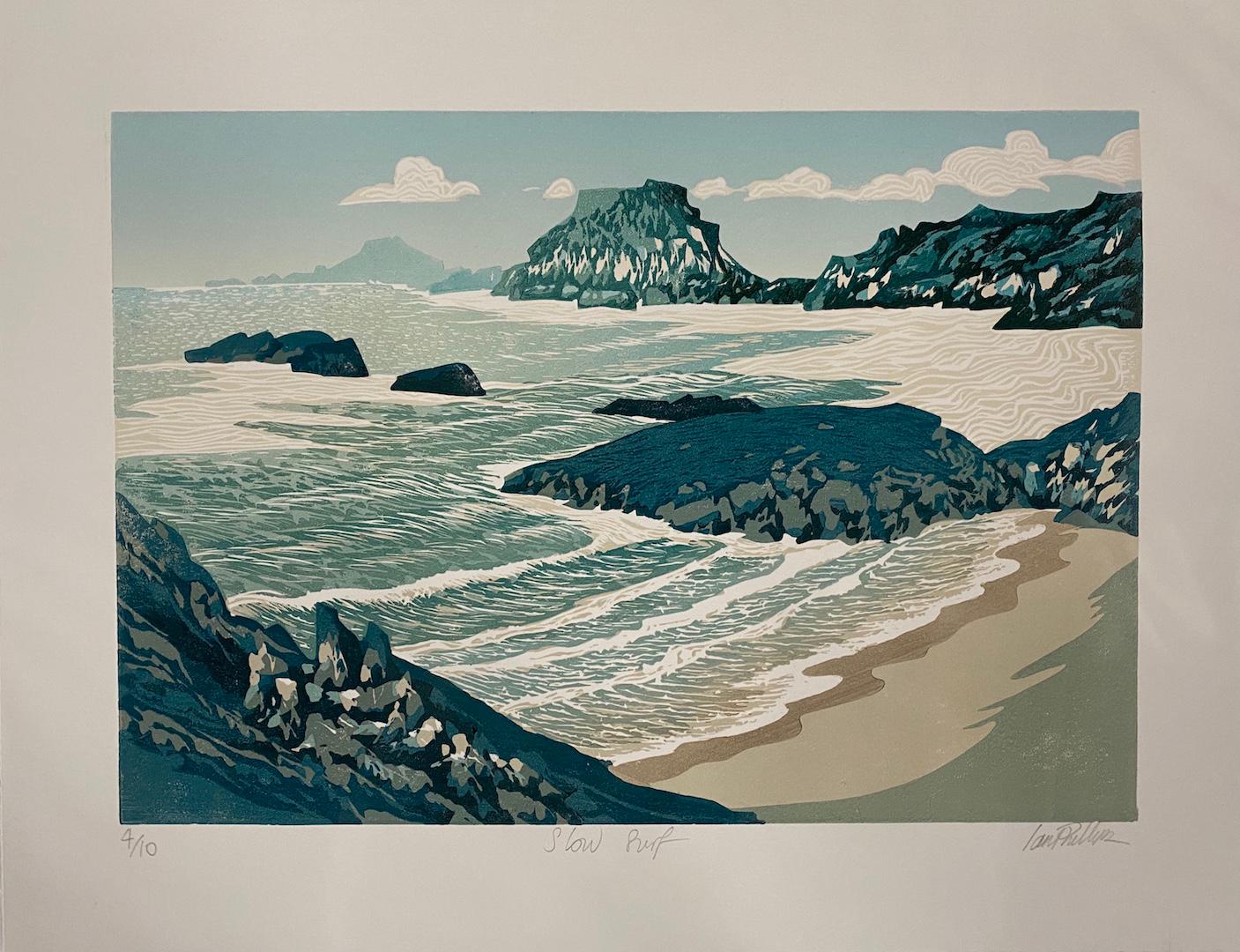 Ian Phillips
Slow Surf
Limited Edition Reduction Linocut Print on Paper
Edition of 10
Image Size: H 28cm x W 40cm
Sheet Size: H 38cm x W 50cm
Sold Unframed
Please note that in situ images are purely an indication of how a piece may look.

Slow Surf