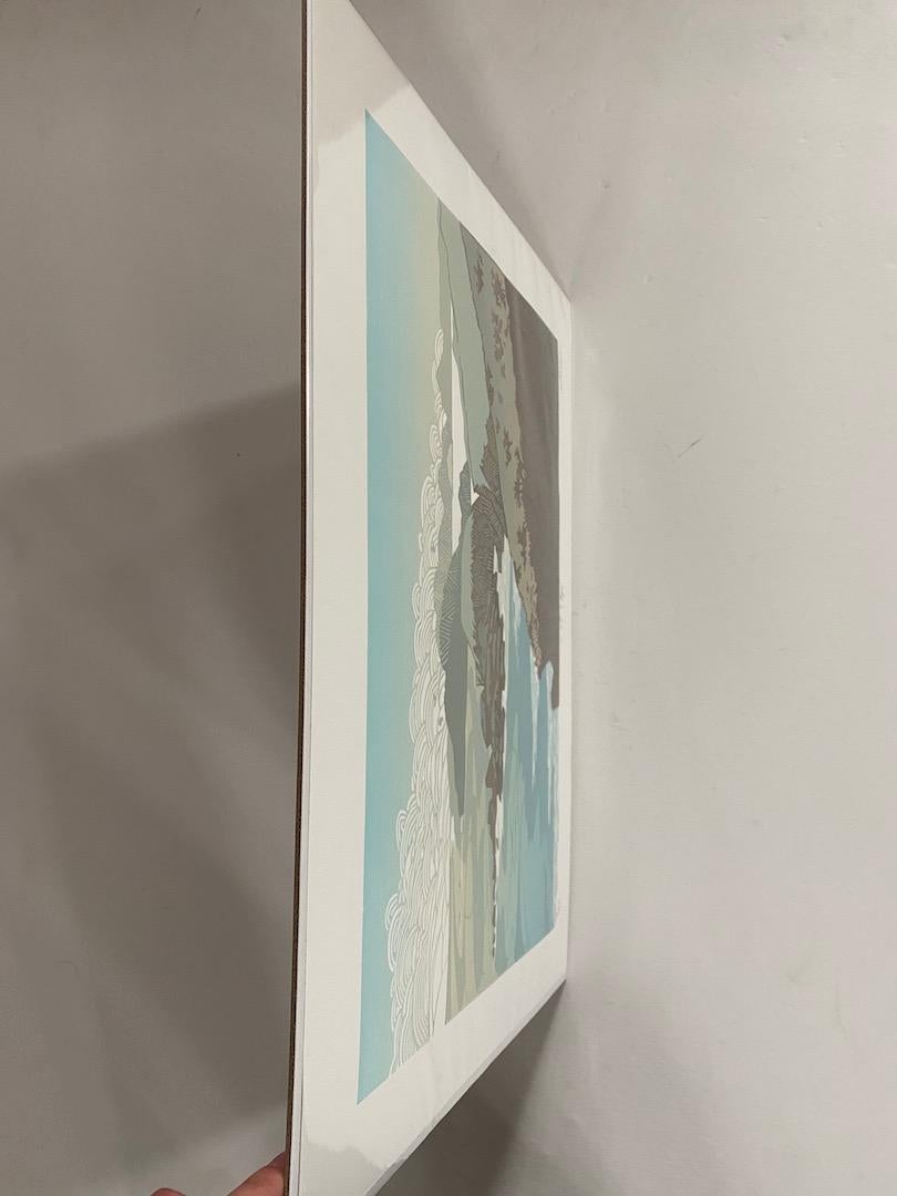 Ian Phillips, Cliff Edge, Limited Edition Linocut Print, Seascape Art 1