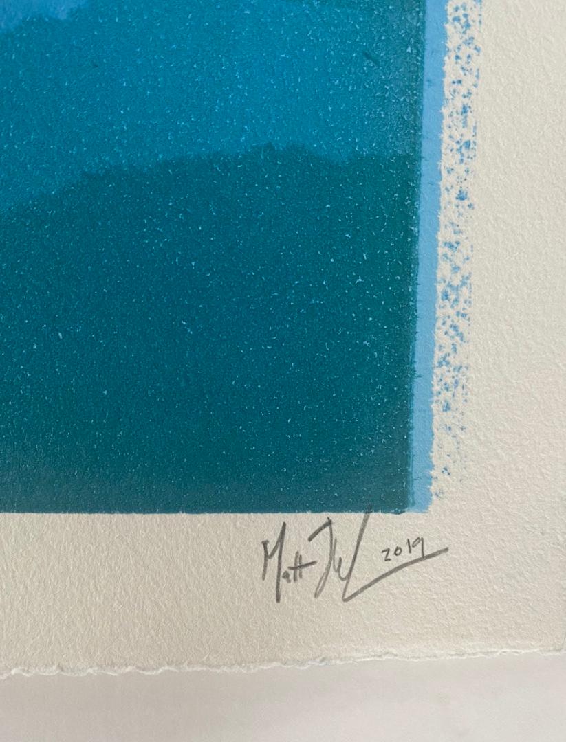 Matt Jukes, Big Blue, Unique Abstract Monoprint, Affordable Art, Print Art 3