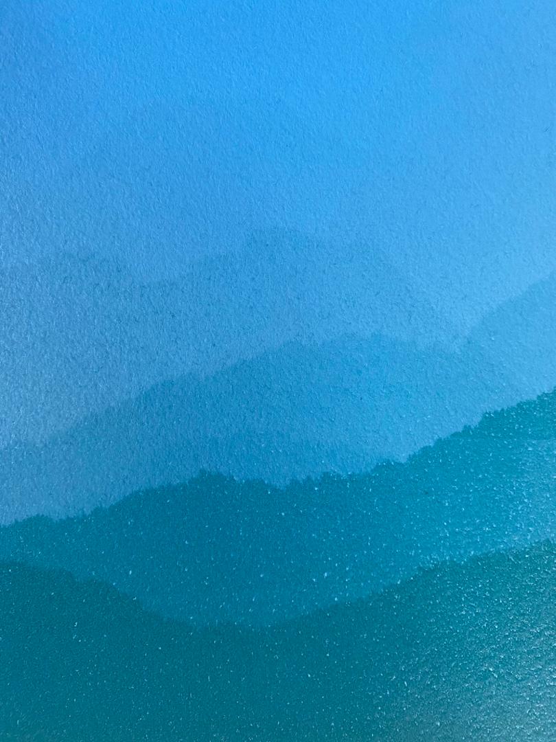 Matt Jukes, Big Blue, Unique Abstract Monoprint, Affordable Art, Print Art 4