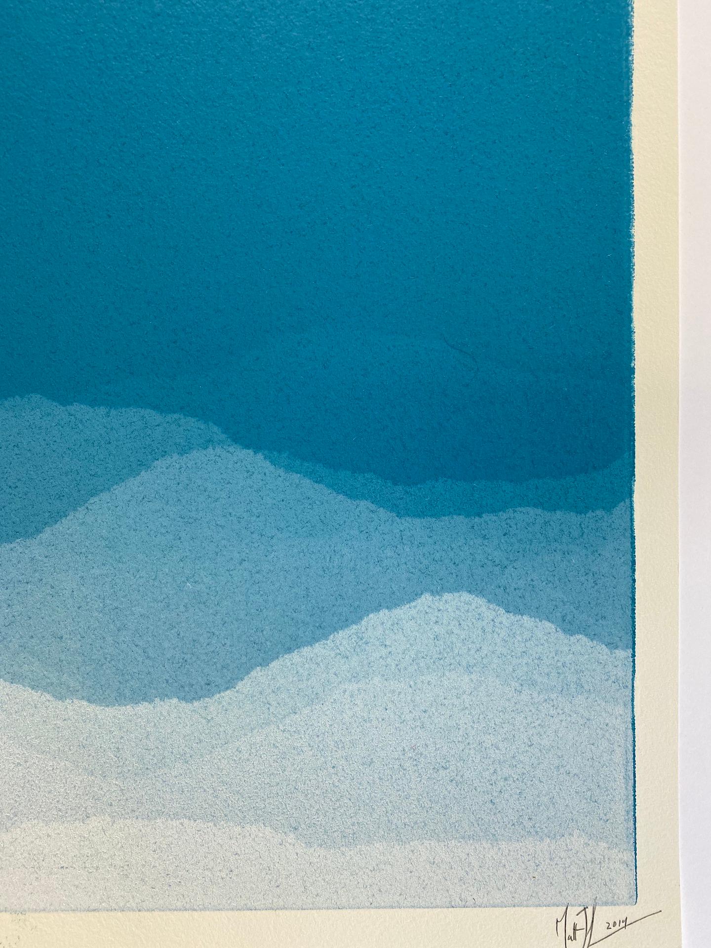 Matt Jukes, Cloudbusting, Einzigartiges abstraktes Monoprint-Diptychon, Abstrakte Kunst 3