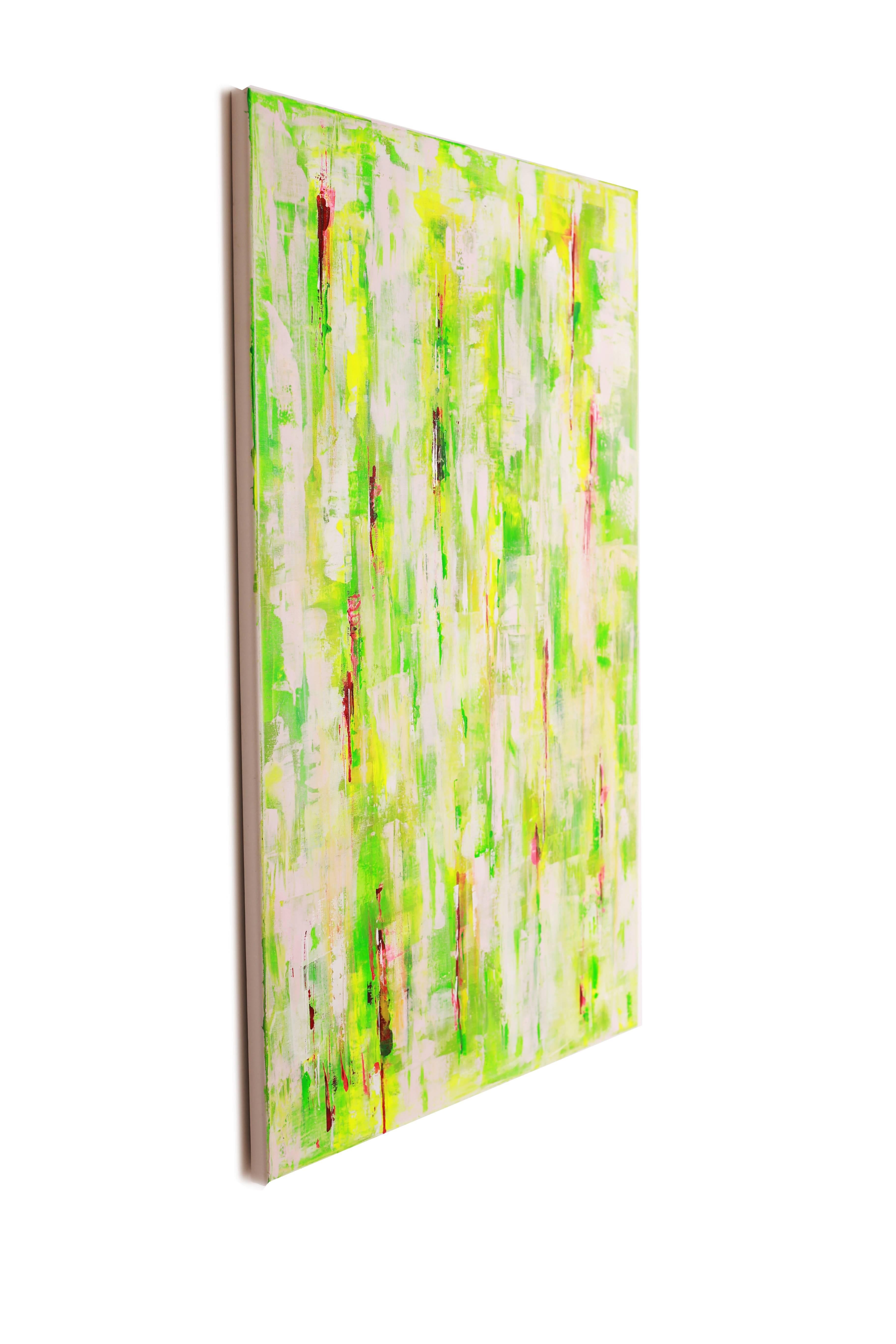Paula Cherry, Lush Green, Original Painting, Abstract Art, Affordable Art For Sale 1