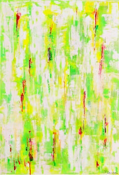 Paula Cherry, vert vif, peinture originale, art abstrait, art abordable