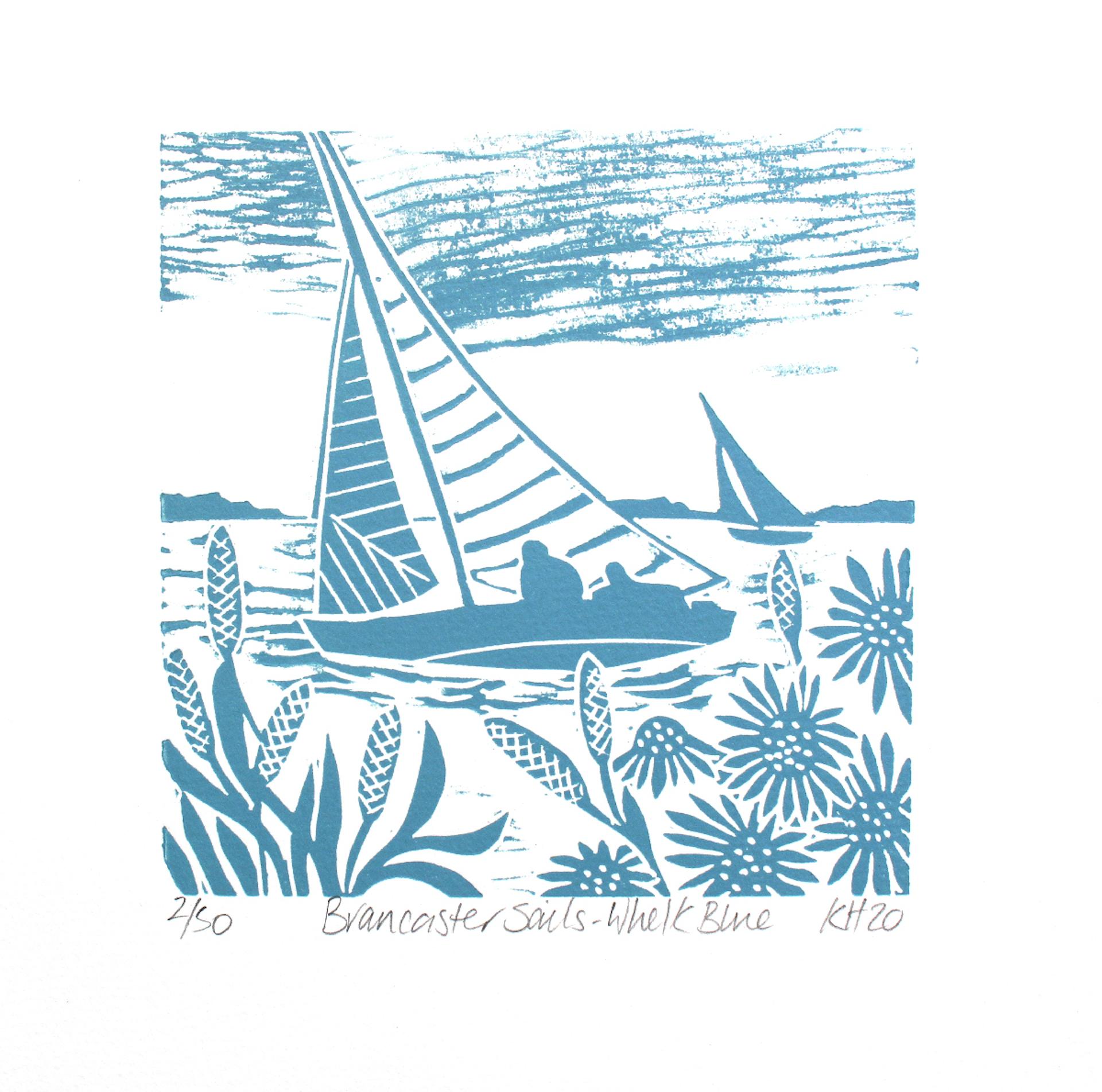 Kate Heiss, Brancaster Sails -Whelk Blue series, Affordable Art, Art Online