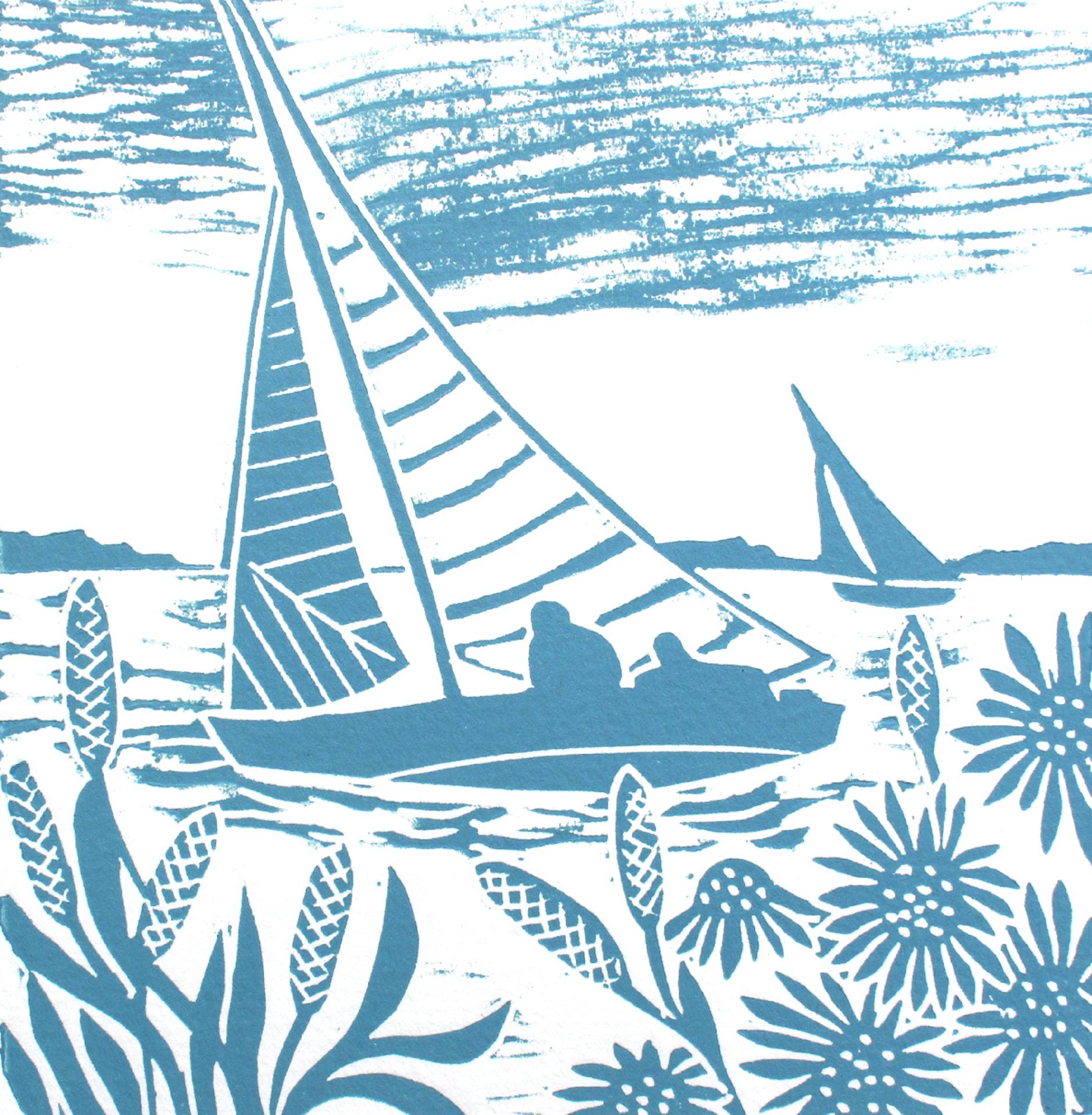 Kate Heiss
Brancaster Sails
Whelk Blue Series
Limited Edition Linocut Print
Edition of 50
Printed with oil based relief inks on 300gsm soft white Somerset velvet paper.
Signed and dated on the front
Image size 15 x 15cm
Mounted size 30 x 30cm
Sold