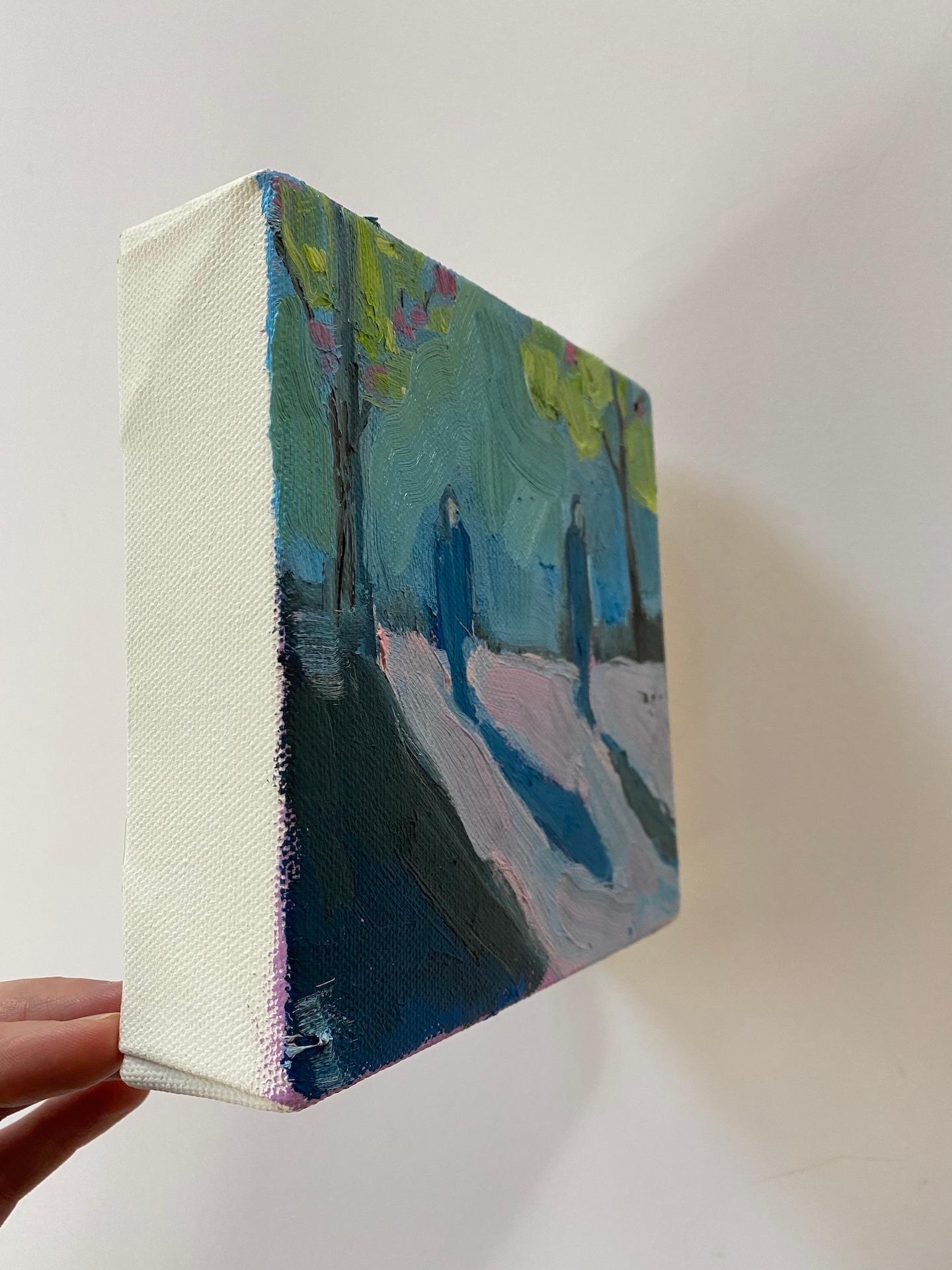 Eleanor Woolley, Ombres d'hiver 9, peinture de paysage originale, Art abordable en vente 5