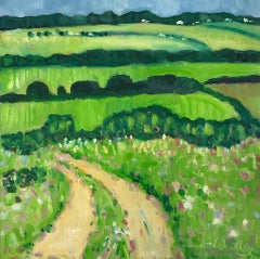 Eleanor Woolley, Cotswolds Track, Original Painting, Landscape Art, Art Online