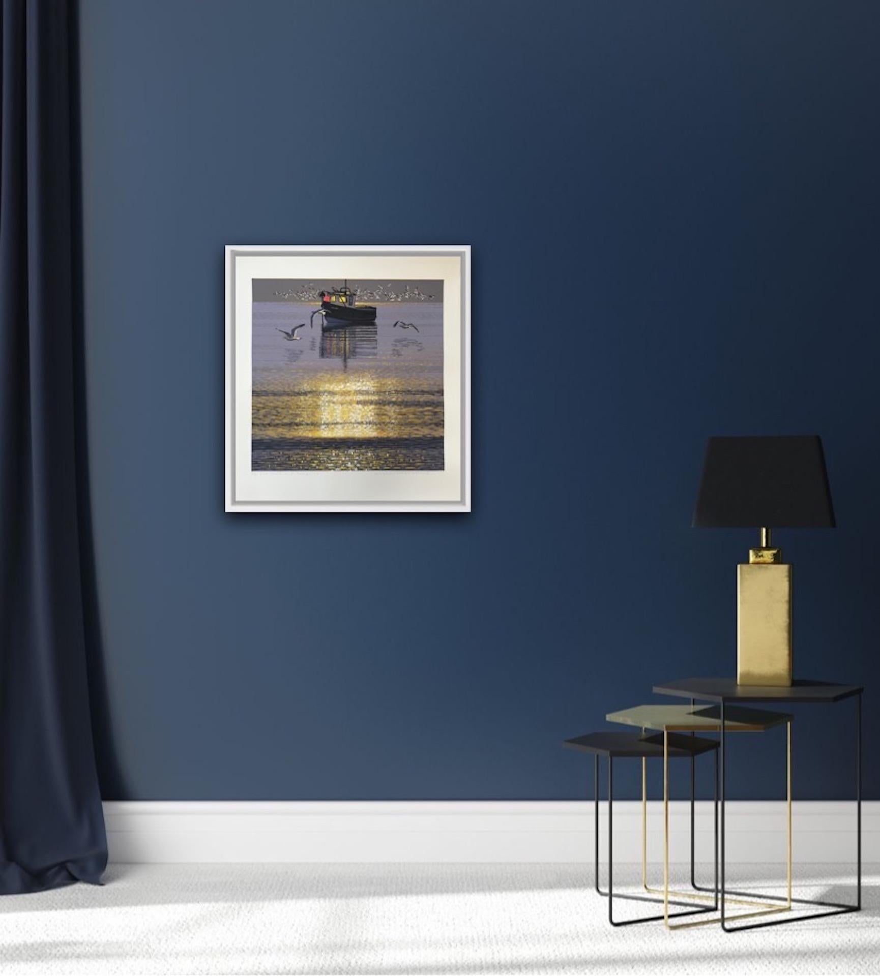 Mark Pearce, Sunshine and Seagulls, Limited Edition Print, Seascape Art For Sale 3
