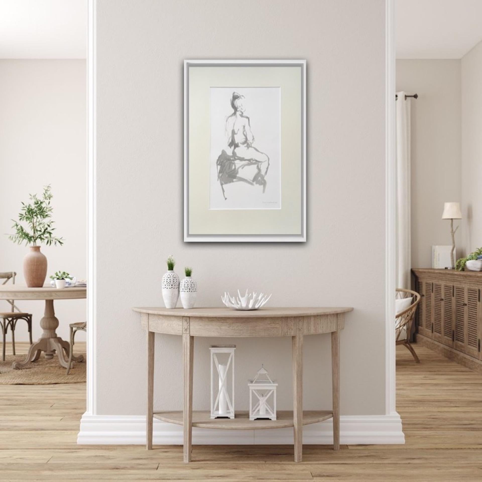 Mary Knowland, assis, dessin original d'un nu, art figuratif, Art en ligne en vente 6