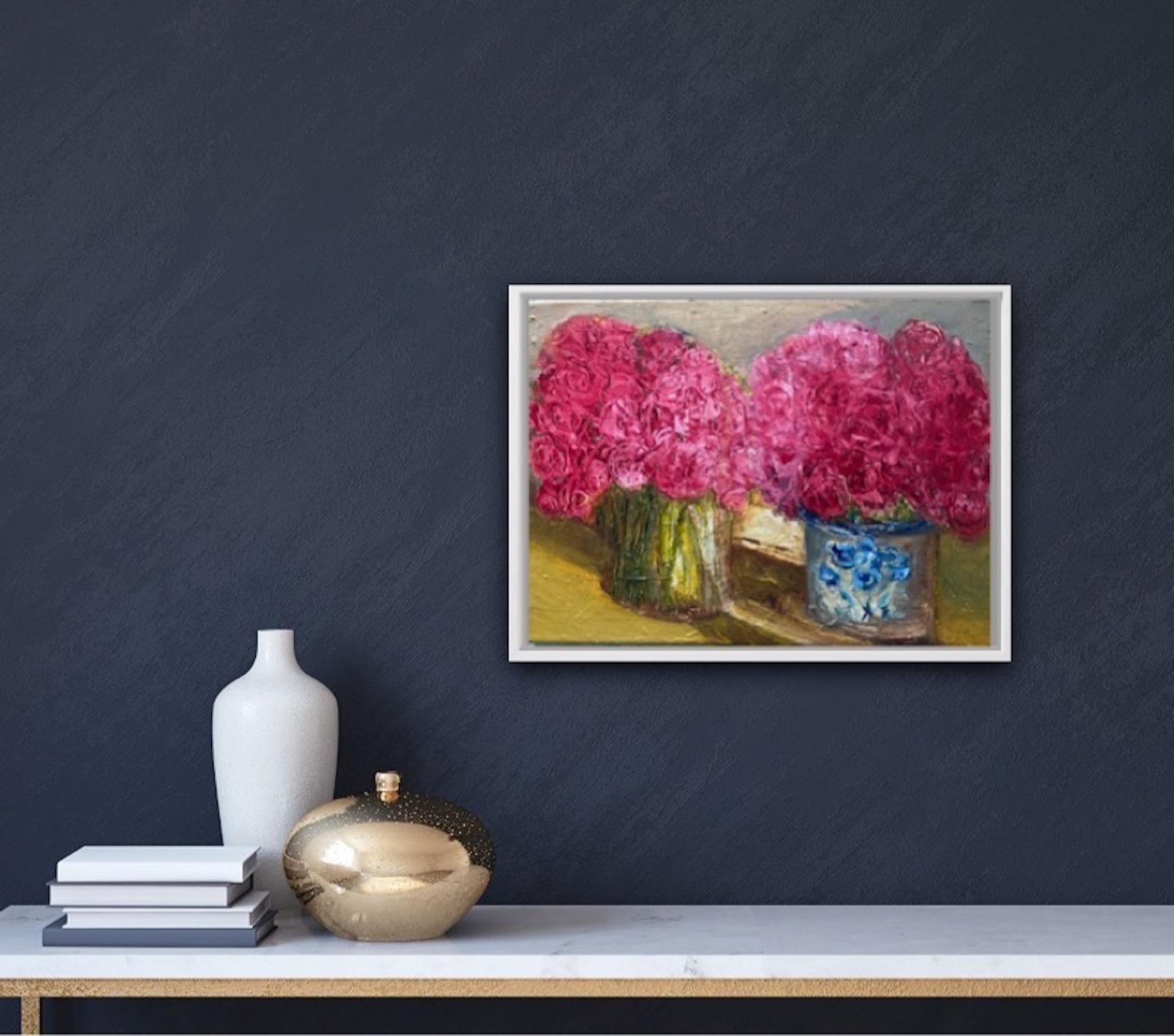 Henrietta Caledon, Pink Roses, Original Still Life Painting, Affordable Art 3