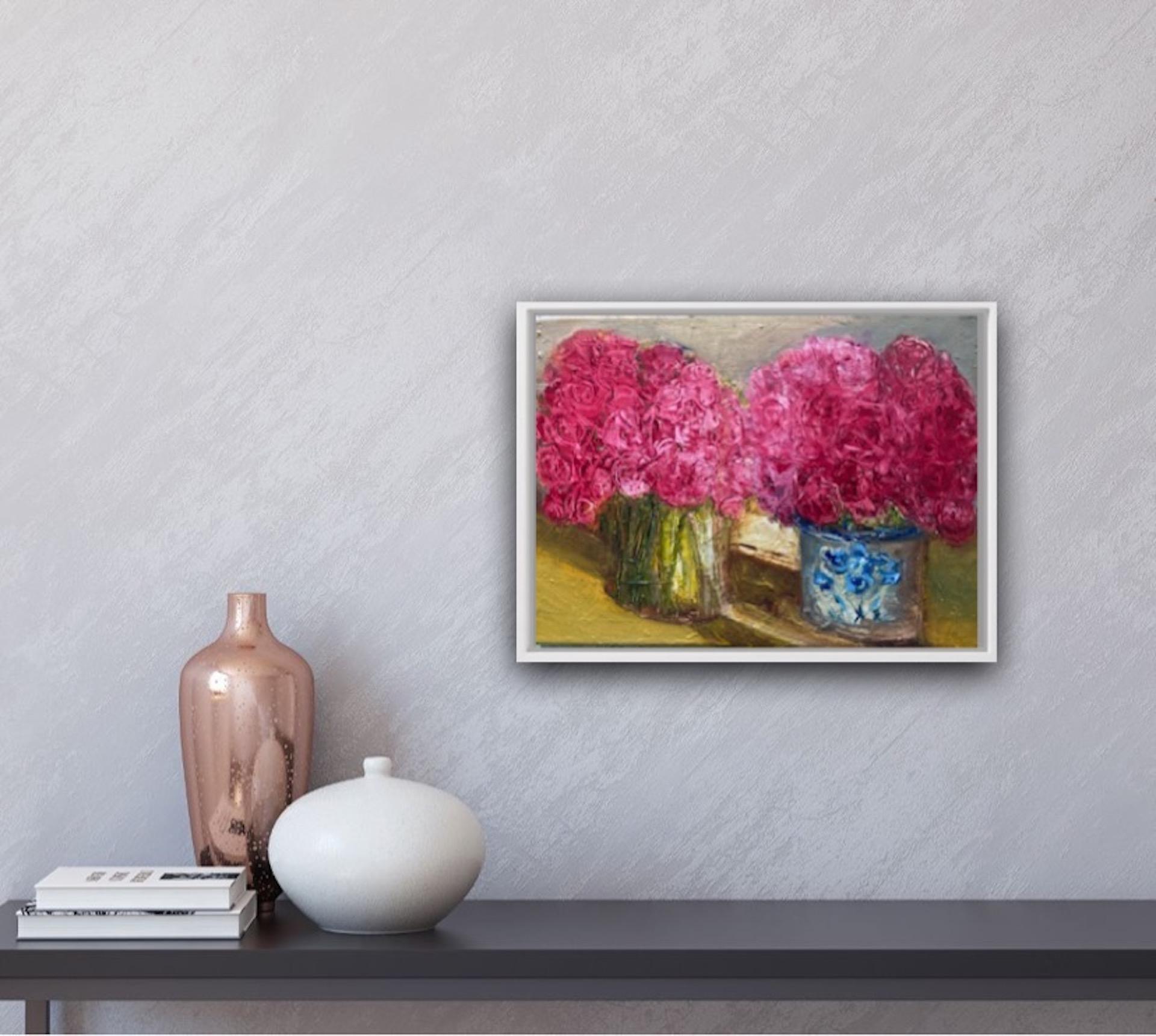 Henrietta Caledon, Pink Roses, Original Still Life Painting, Affordable Art 5