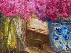 Henrietta Caledon, Pink Roses, Original Still Life Painting, Affordable Art