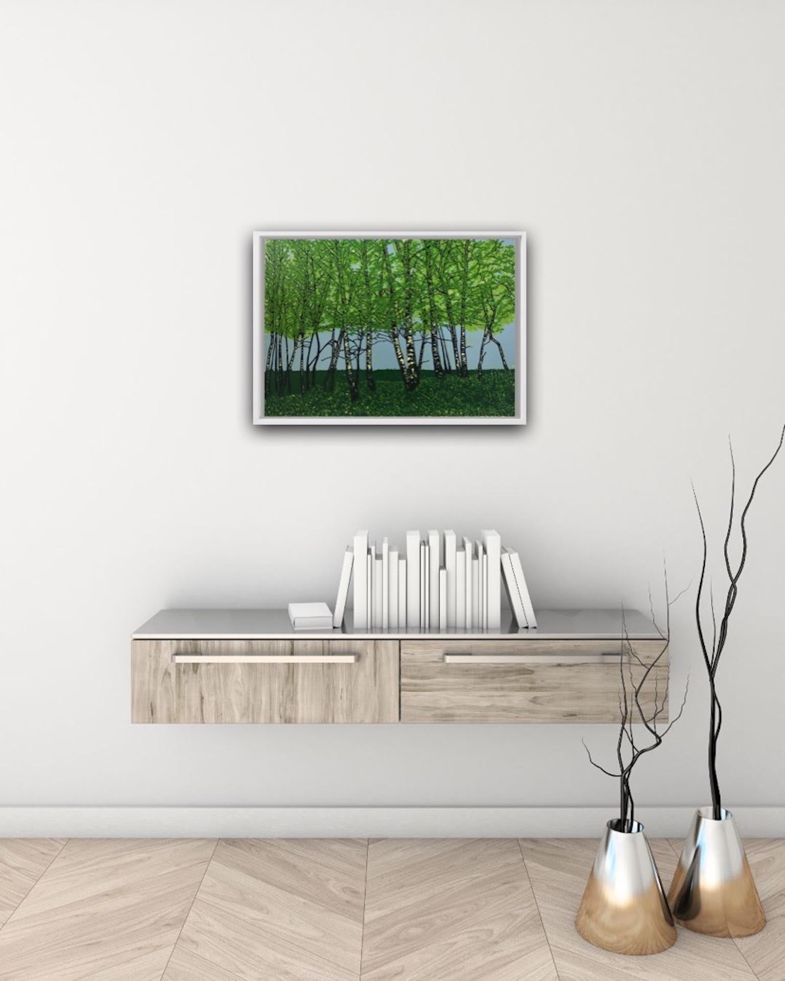 Jennifer Jokhoo, Summer Birches, Limited Edition Print, Affordable Art For Sale 1