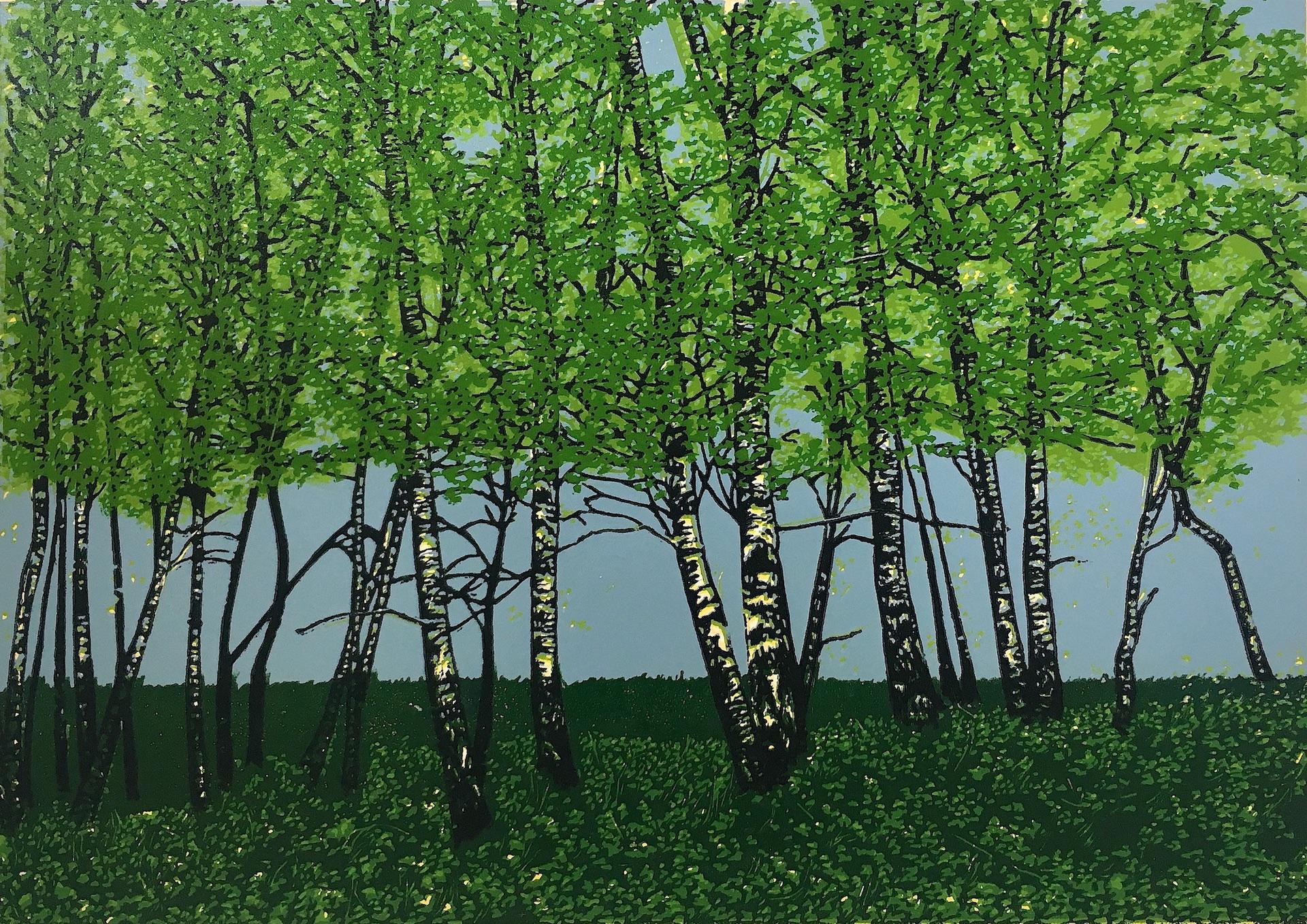Jennifer Jokhoo, Summer Birches, Limited Edition Print, Affordable Art For Sale 3