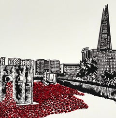 Used Jennifer Jokhoo, Tower of London – Red Sea Variation, London Art, Affordable Art