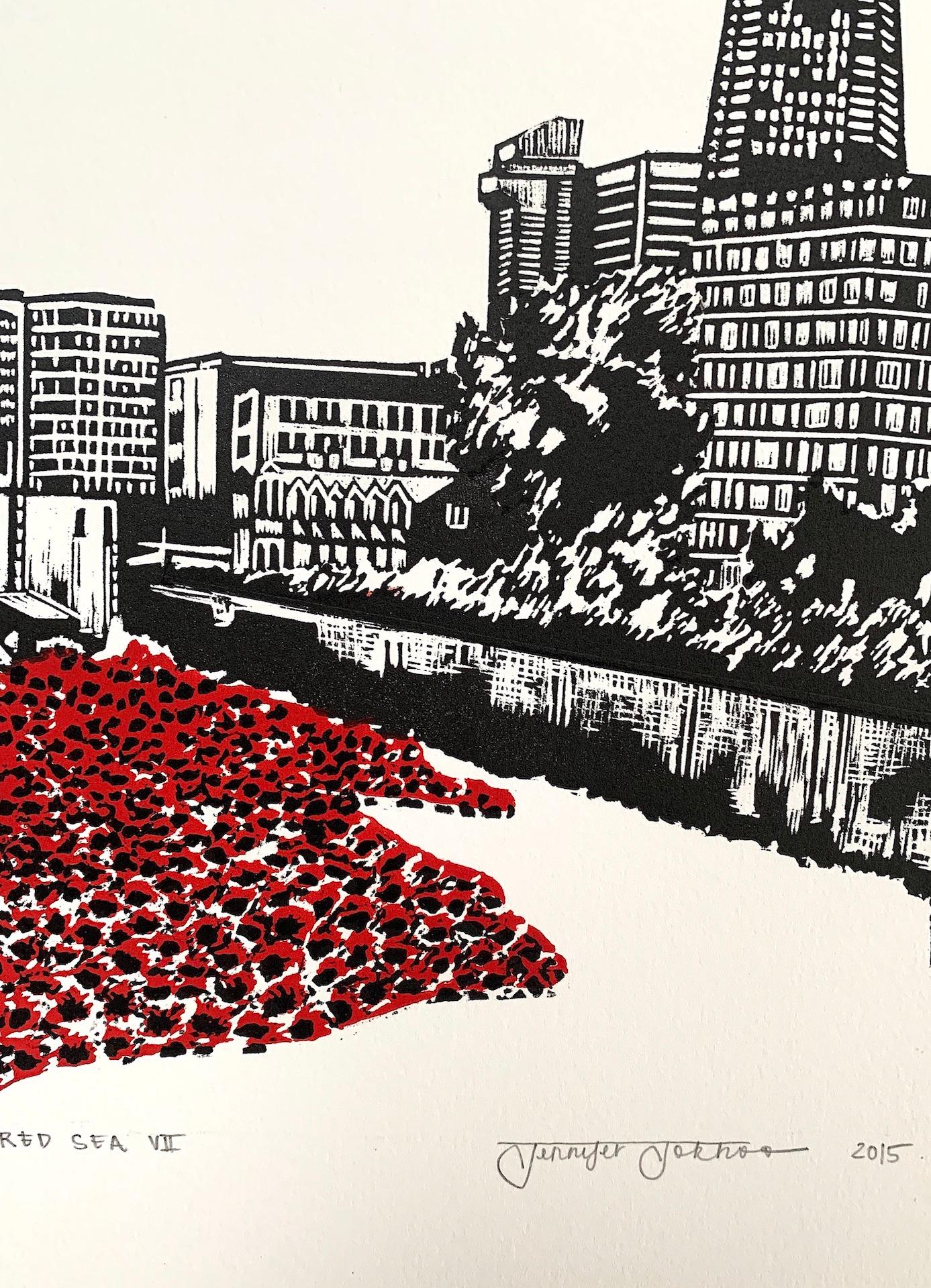 Jennifer Jokhoo, Torre di Londra - Variazione del Mar Rosso, Arte a Londra, Arte accessibile in vendita 1