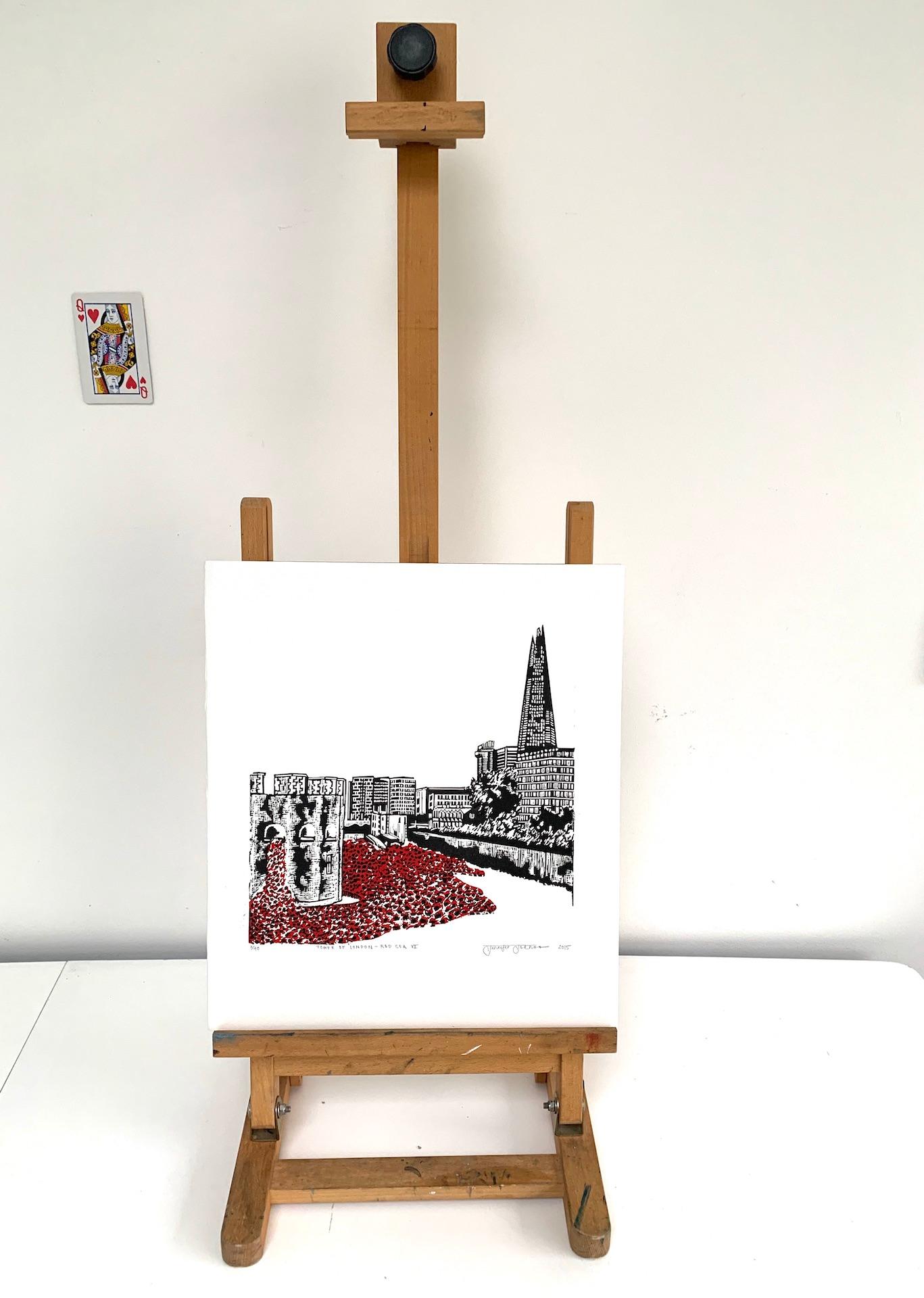 Jennifer Jokhoo, Torre di Londra - Variazione del Mar Rosso, Arte a Londra, Arte accessibile in vendita 5