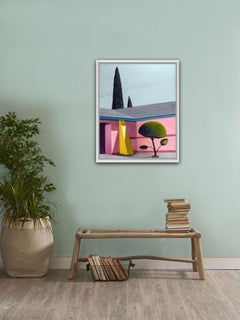 Karen Lynn Kitch Pink House Original Graphic Painting, Contemporary Art