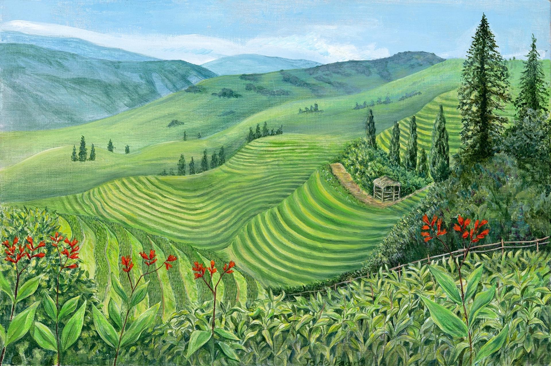 rice terraces landscape painting