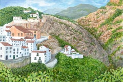 Jane Peart, Frigliana, Andalucia, Spanish Landscape Art, Affordable Art