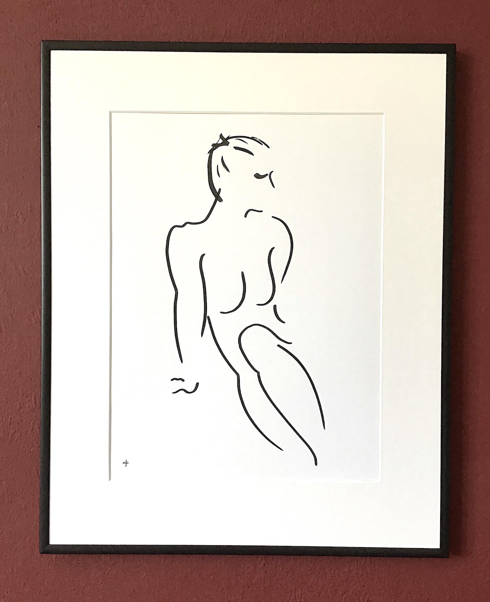 David Jones, Series 7 No.17J, Original Minimalist Drawing, Nude Drawing 1