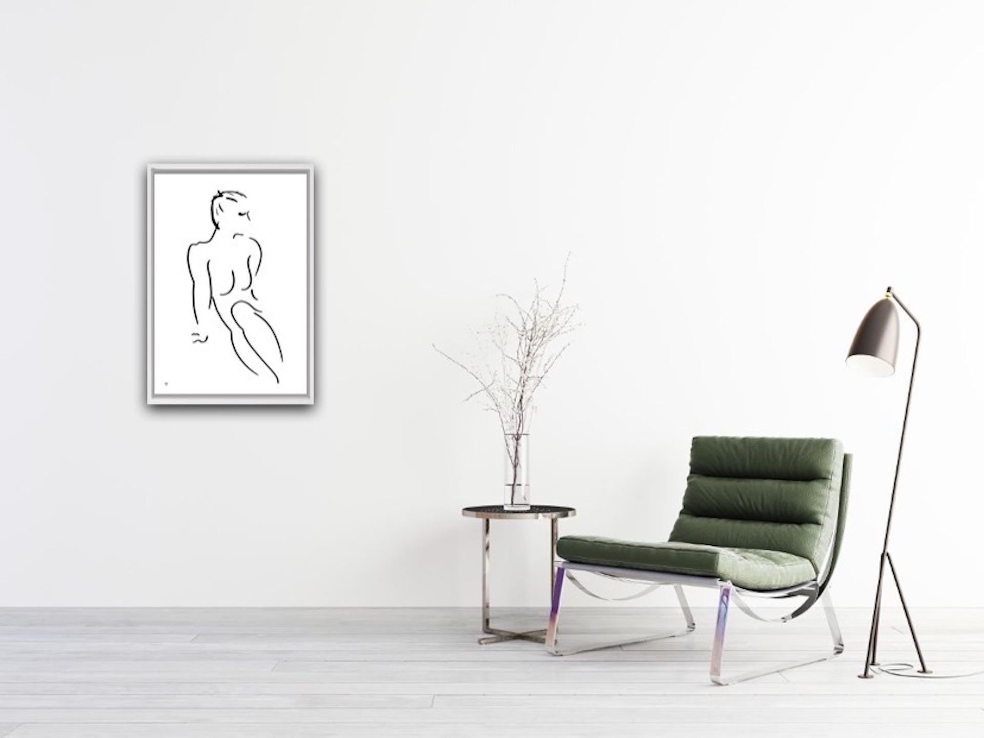 David Jones, Series 7 No.17J, Original Minimalist Drawing, Nude Drawing 2